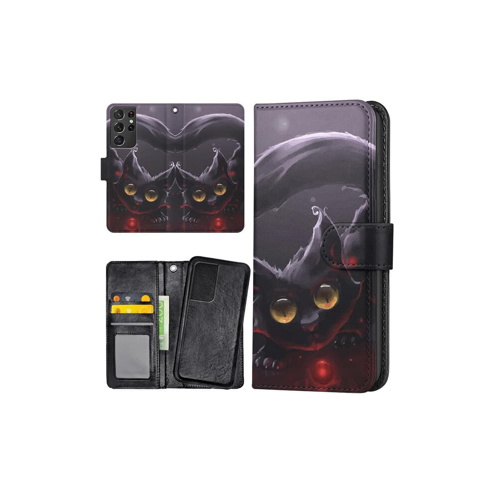 Samsung Galaxy S21 Ultra Wallet Case Cat Multicolor Black 962125862256