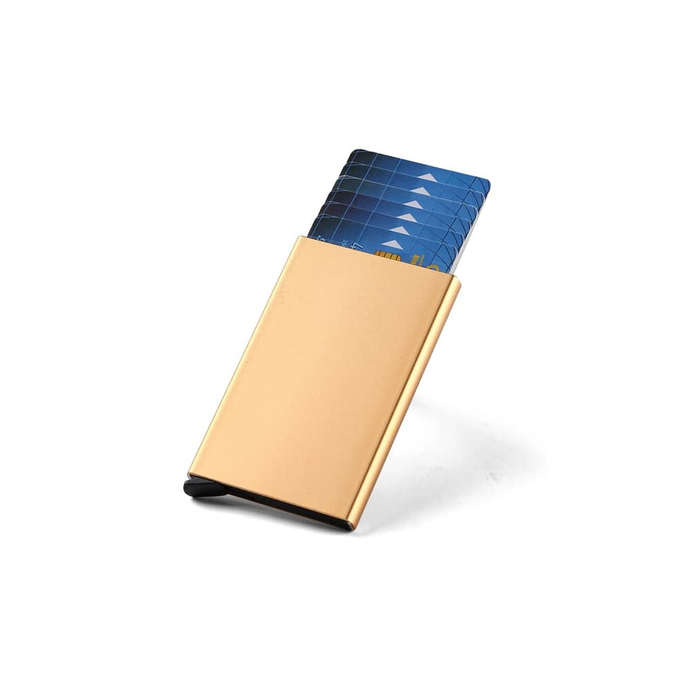 Id Credit Card Holder Wallet Anti-Rfid Slim Gold 962125862799