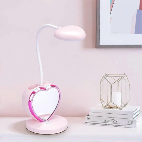 LED Desk Lamp for Kids Dimmable Rechargeable Pink