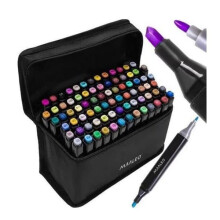 Markers with case double-sided multicolor 80-pack