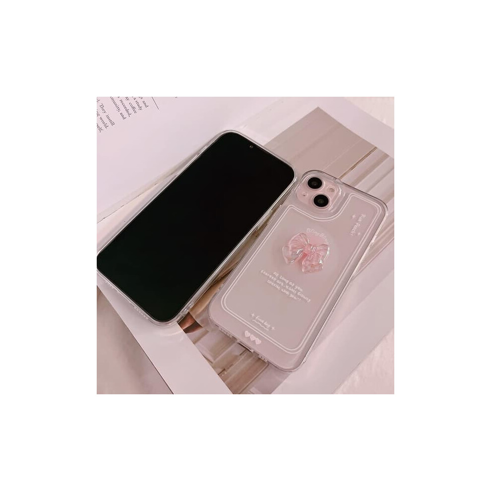 Iphone 12 Pro Case Bowknot Glitter Transparent Pink 962125871135