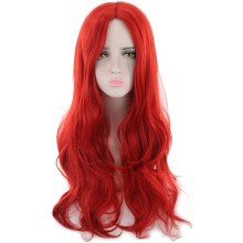 Red curly wig for women 75 cm