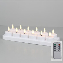Lot de 12 lampes chauffantes LED rechargeables PChero - Télécommande et minuterie pour fêtes/décoration - 12 pièces avec base de chargement