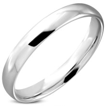 Surgical Steel 316L Half Round Ring Silver 4 mm Size 15.7