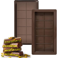 Silicone Chocolate Cookie Mold Brown 10-Compartment 2 pcs