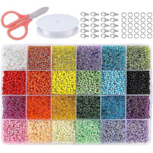 Glass Beads 24 Colors 2mm Jewelry Making Kit 20000 Pieces