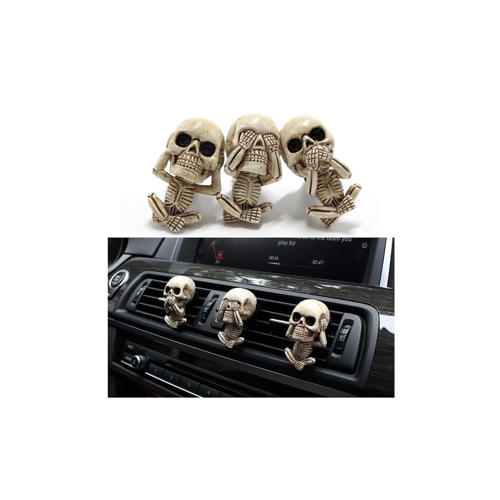 Skull Car Air Freshener Vent Clip Set Of 3 900223982605