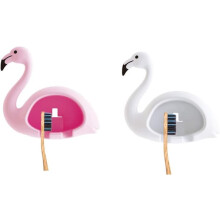 Aranyos Flamingo Fali Fogkefetartó Zuhanyzós Fürdőszobába, 2 db-os Csomag (Rózsaszín+Fehér)