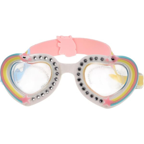 Heart-Shaped Kids' Swimming Goggles with Elastic Strap