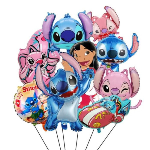 Stitch birthday balloon decoration multicolor foil