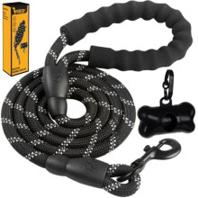 Dog Leash Black Reflective 3m