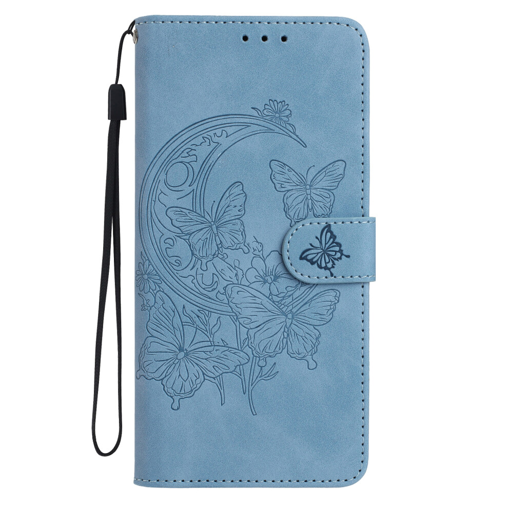 (Sky ) For Xiaomi 15T Pro Case Butterfly Flower Imprint Pu Leather Wallet Stand Phone Cover Blue 6914298960127