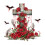 Halloween wall stickers crucifix rose design 1 pack 2