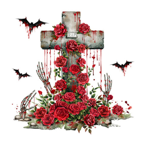 Halloween wall stickers crucifix rose design 1 pack 1