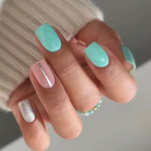 24 stuks kunstnagels, lang en vierkant W594W594W594