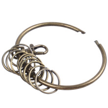 2X Bronze Tone Carabiner Prisoner Keyring 10 Loops Key Chain Ring 7.6cm