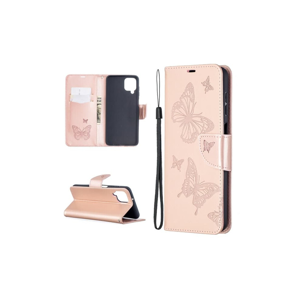 Butterfly Wallet Case For Samsung Galaxy A12 Rose Gold 962125862447