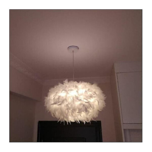 Vit fjäderlampa E27 40w - διάμετρος 45cm