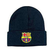 Football Fans Club Emblem Knitted Beanie Black Barcelona