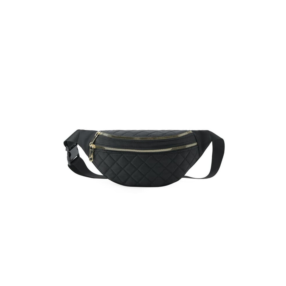 Checkered Waist Bag 1 Piece Black 900223983862