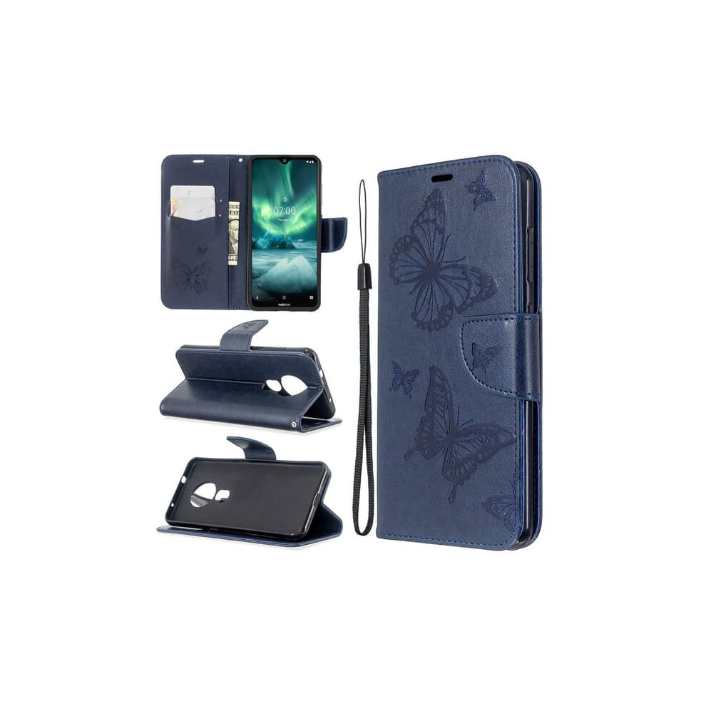 Butterfly Leather Case For Nokia 7.2 And 6.2 - Blue 962125873504