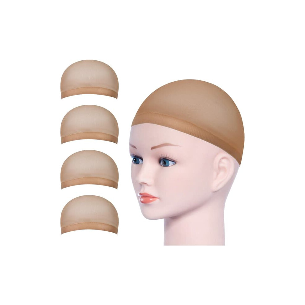 Hairnet Wig Caps Unisex Nude 4pcs