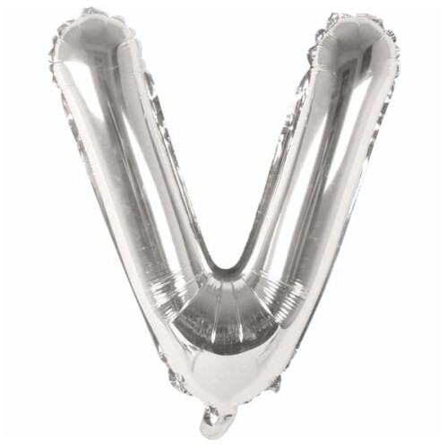 Letter Balloon Silver 80 cm Large V