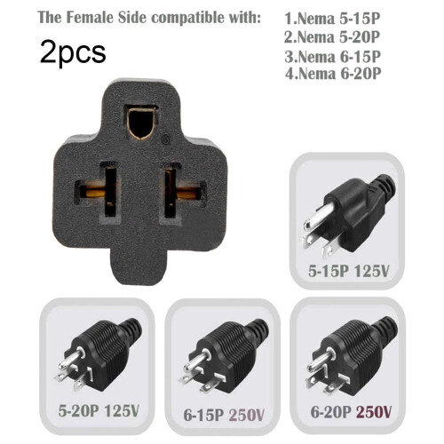 Electrical Adapter NEMA 5-20R to 5-15P 1-Pack 2