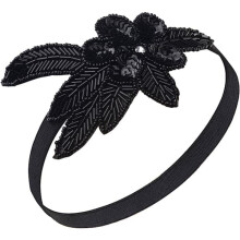 CDQ 1920s feather headband Gatsby hair accessory