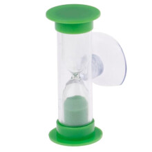 Zahnbürsten-Drehsanduhr, 2/3 Minuten, Duschtimer für Kinder, Mini - Grün, 3 Minuten, Grüne Minuten