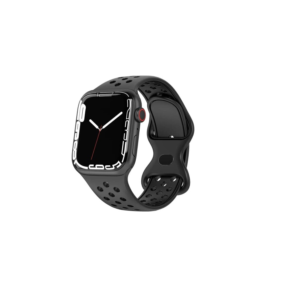 Silicone Sport Band For Apple Watch 49Mm To 38Mm Black 900223001726