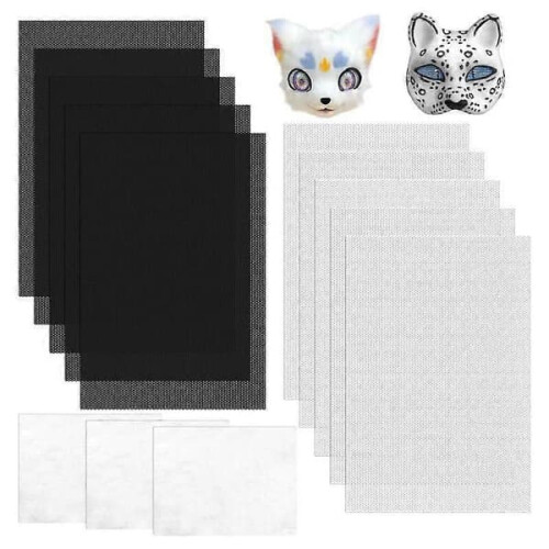 Fursuit Eyes Mesh Waterproof PVC Sheets 10 pcs White