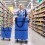 Sac de courses pliable à roulettes avec poignées (1 pièce) 3