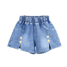 Blå jeansshorts til jente, størrelse 6-7 år