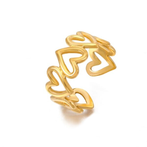 Silver Heart-Shaped Ring Basic Style