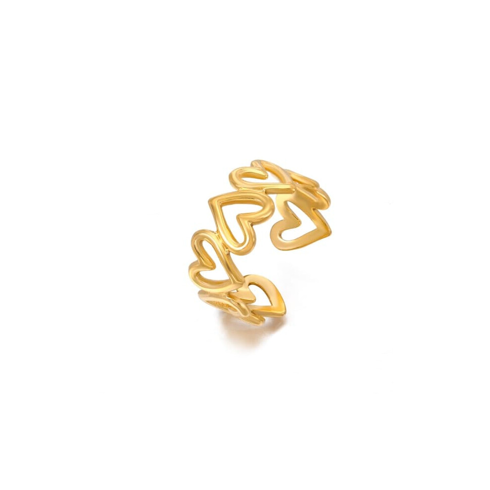 Silver Heart-Shaped Ring Basic Style