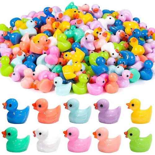 Mini Duck Figurines Resin 10 Colors 200pcs