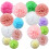Tissue Paper Pompoms Mixed Colors 16 pcs 1