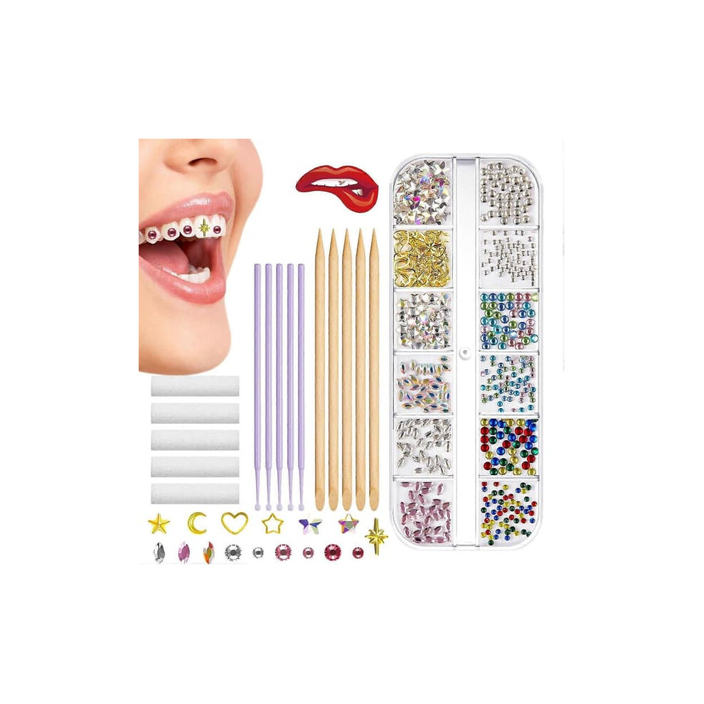 Teeth Jewelry Rhinestone Kit Assorted Colors 20pcs