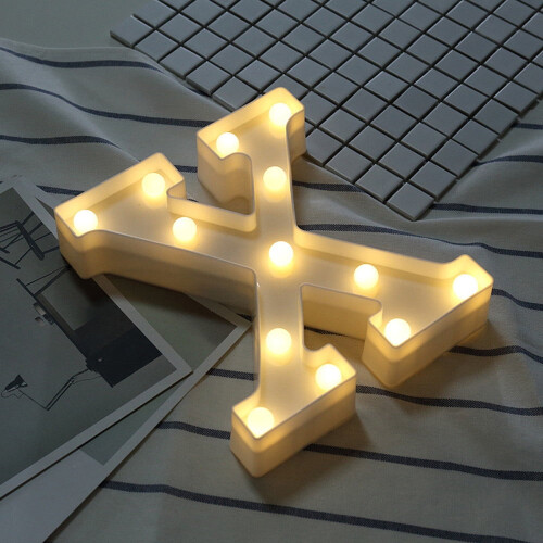 RBCKVXZ Φωτάκια LED με γράμματα αλφαβήτου, φωτιζόμενα λευκά πλαστικά γράμματα, 2