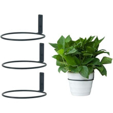 Metal Flower Pot Wall Holder Black 6 inch 3 pcs
