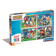 Puzzle 4 in 1 di Sonic the Hedgehog, 12-24 pezzi, Clementoni