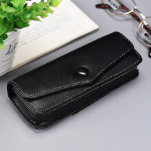 Men's Leather Glasses Case Black 1pc
