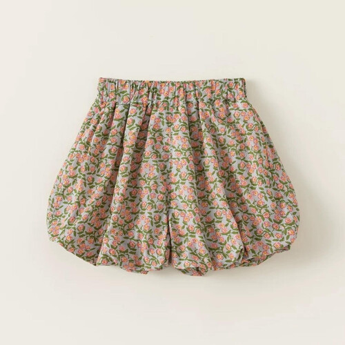 Mädchen-Shorts mit Blumenmuster, Khaki, 6 Jahre 1