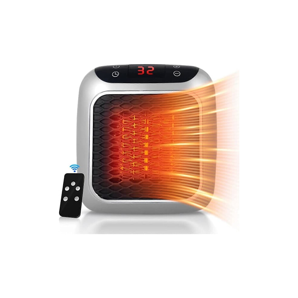 Ceramic Fan Heater 800W Wall Socket Portable With Remote 900223986542