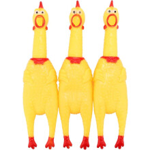 Rubber Chicken Toy Yellow 3-Pack for Kids and Dogs