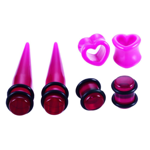 Ear Stretching Kit Acrylic Tapers Silicone Tunnels 48 Pieces 2