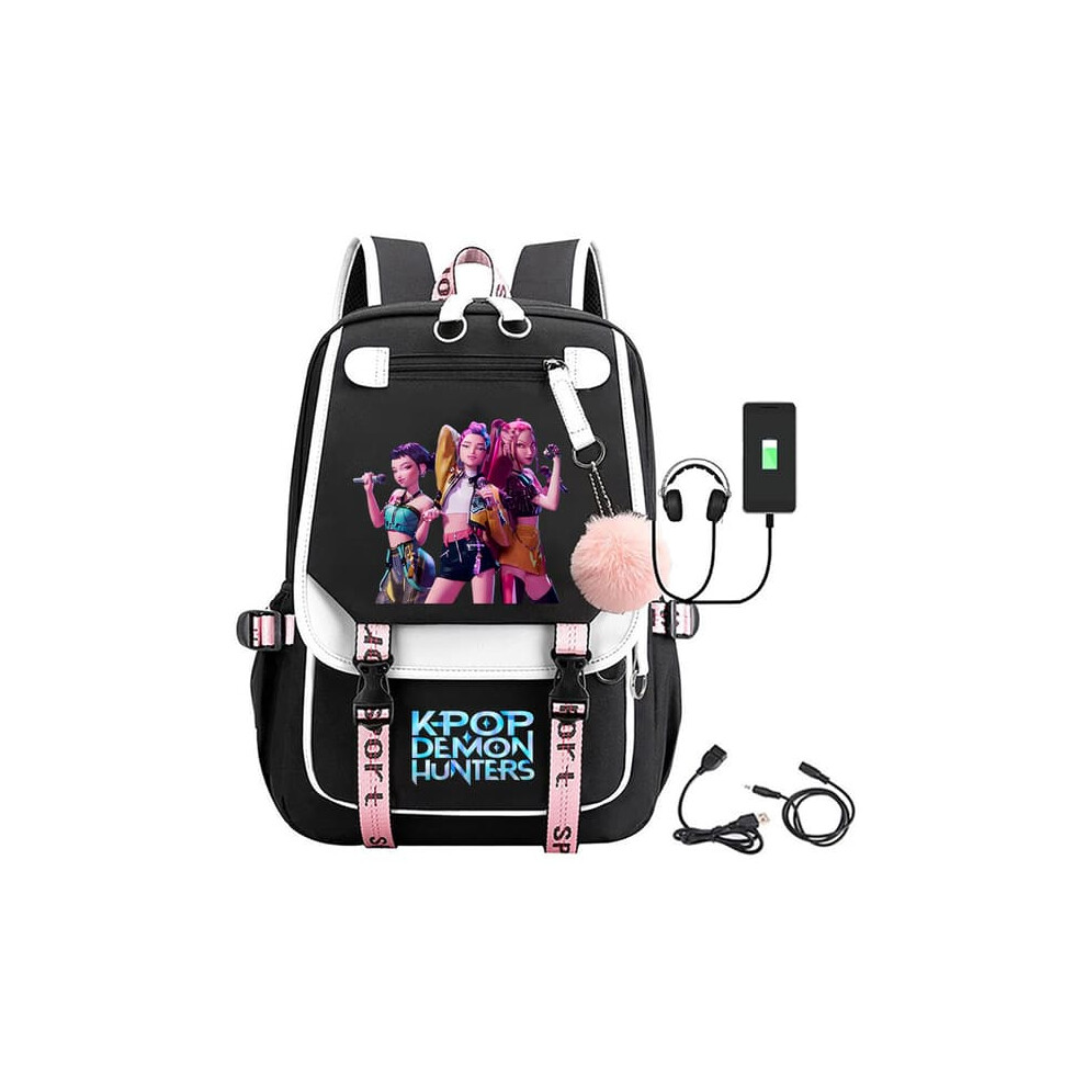 K-Pop Anime Backpack Cute Cartoon Student Bag 1 Black 900223003249