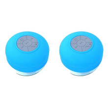 2X Bathroom Wireless Speaker Suction Cup Portable RGB Light Stereo Speaker for Outdoor Sports