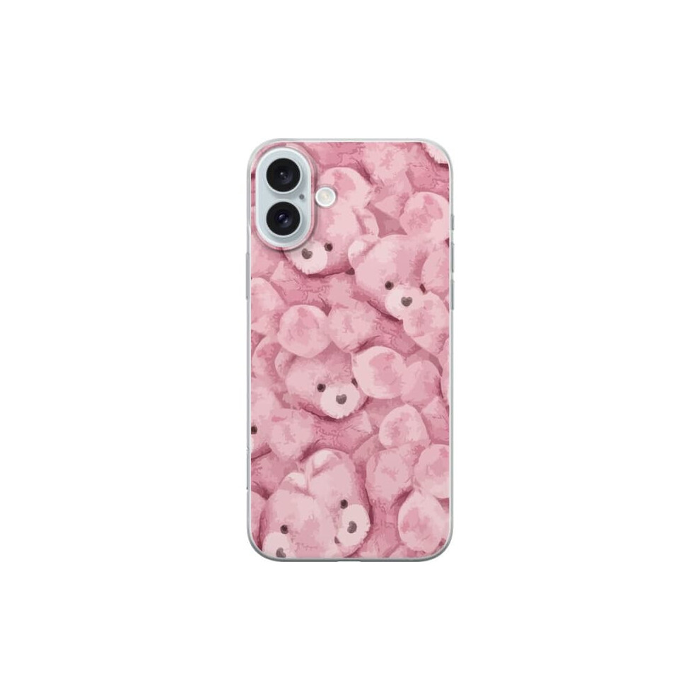 Iphone 16 Plus Transparent Case Teddy Pink 962125875294